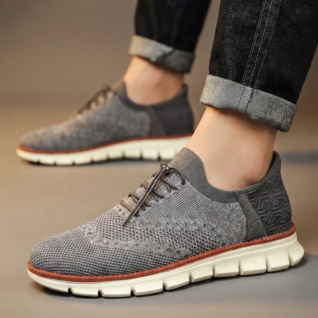 Zapatos Brogue de Malla para Hombre con Suela de Goma Flexible y Cierre de Cordones