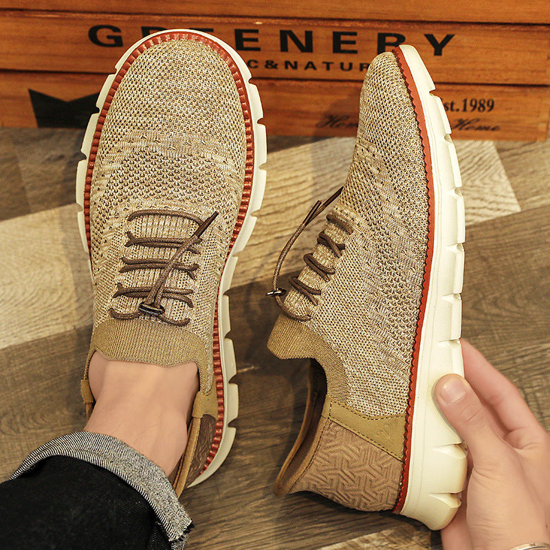 Zapatos Brogue de Malla para Hombre con Suela de Goma Flexible y Cierre de Cordones